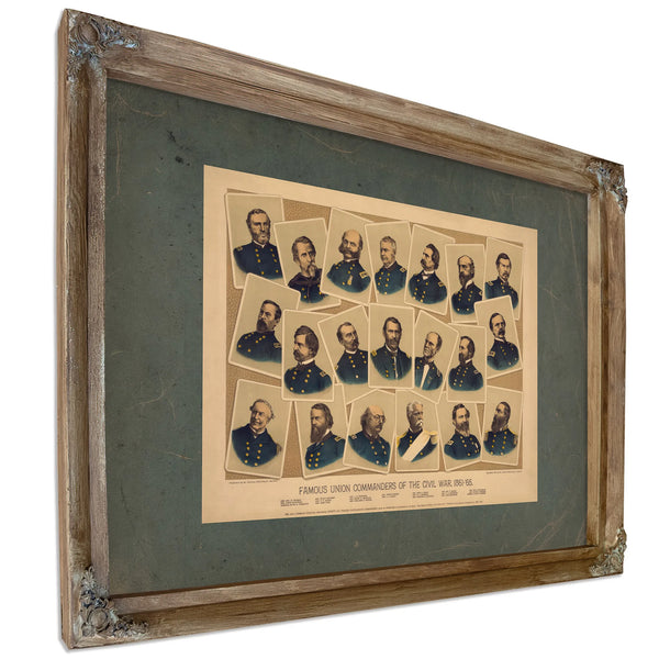 Famous Union Commanders of the Civil War 1861 65 1884 — Verdigris Framed Canvas Print | Bella Frye