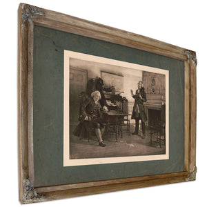 Franklin and Gen Braddock 196 — Verdigris Framed Canvas Print | Bella Frye