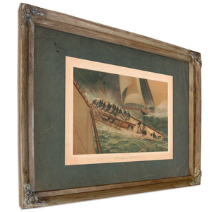 Dash Around the Lightship 1887 — Verdigris Framed Canvas Print | Bella Frye