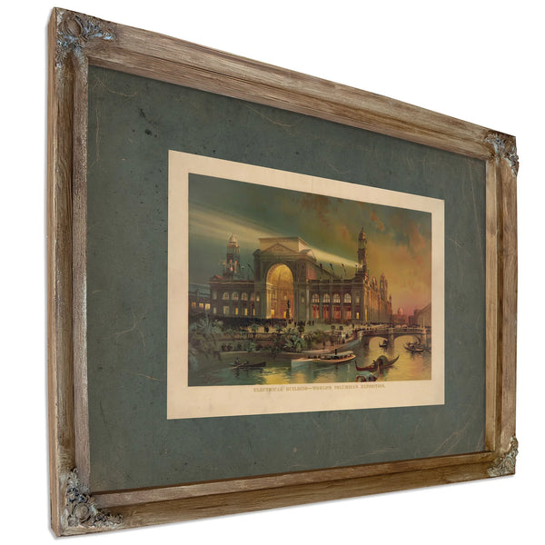 Electrical Building Worlds Columbian Exposition 1892 — Verdigris Framed Canvas Print | Bella Frye