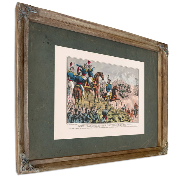 General Taylor at the Battle of Buena Vista 1847 — Verdigris Framed Canvas Print | Bella Frye