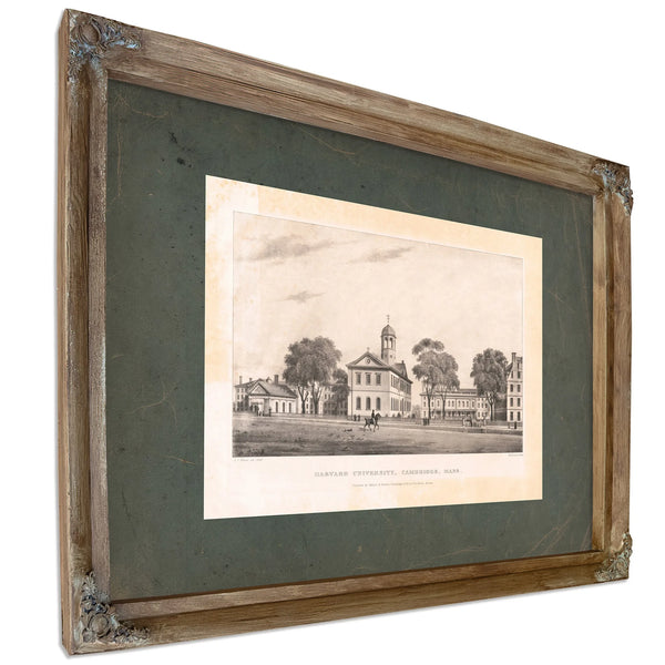 Harvard University Cambridge Mass 19th Century — Verdigris Framed Canvas Print | Bella Frye