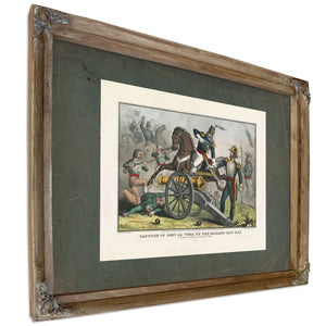 Capture of Genl La Vega by the Gallant Capt May at the Battle of Resaca De L — Verdigris Framed Canvas Print | Bella Frye