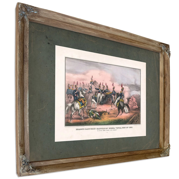 Braggs Battery_ Battle of Buena Vista Feb 23rd 1847 1847 — Verdigris Framed Canvas Print | Bella Frye
