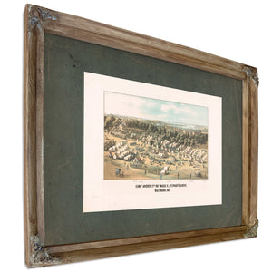 Camp Andrew 17th Rgt Mass V Stewarts Grove Baltimore Md 1861 — Verdigris Framed Canvas Print | Bella Frye