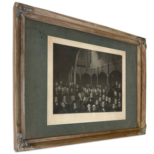Distinguished Americans at a Meeting of the New York Historical Society 19th — Verdigris Framed Canvas Print | Bella Frye