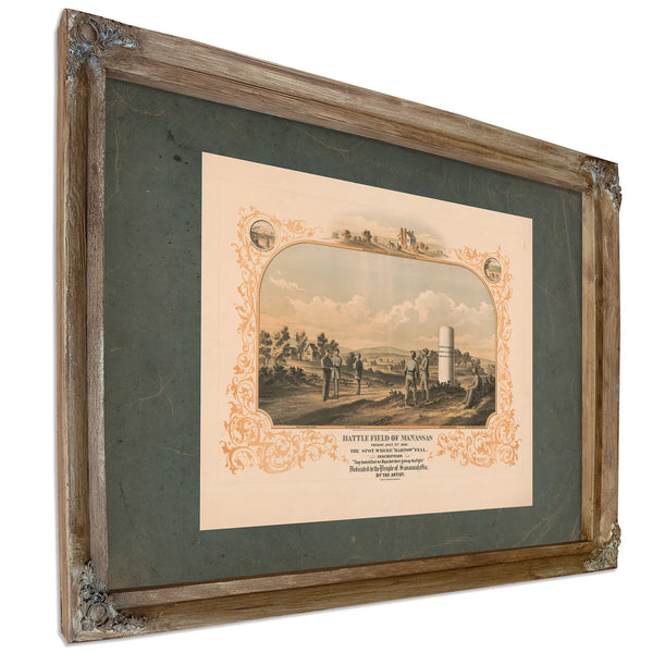 Battle Field of Manassas Fought July 21th 1861 1872 — Verdigris Framed Canvas Print | Bella Frye