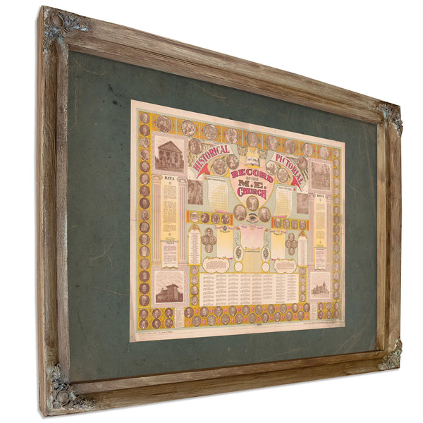 Historical Pictorial Record of the Me Church 194 — Verdigris Framed Canvas Print | Bella Frye