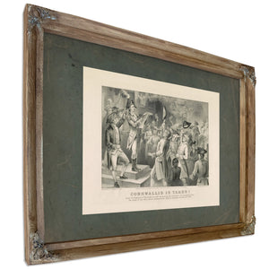 Cornwallis is Taken! Lieut Co Tighlman of Washingtons Staff Announcing the S — Verdigris Framed Canvas Print | Bella Frye