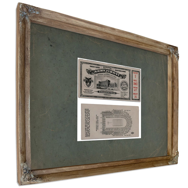 Ticket to the 1926 Army Navy Game 2 6438a1 2_1 — Verdigris Framed Canvas Print | Bella Frye