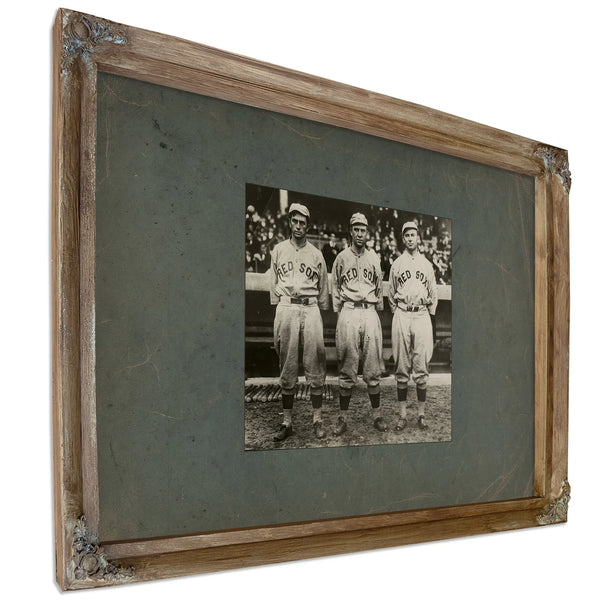Boston Red Sox Golden Outfield — Verdigris Framed Canvas Print | Bella Frye