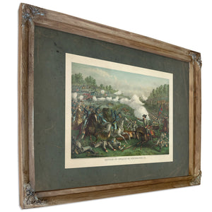 Battle of Opequan or Winchester Vasept 19 1864union_ Gen Sheridan Conf Gen E — Verdigris Framed Canvas Print | Bella Frye