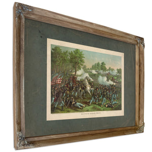 Battle of Wilsons Creekaug 1 1861union Gen Lyon Conf Gen Mcculloch 1893 — Verdigris Framed Canvas Print | Bella Frye