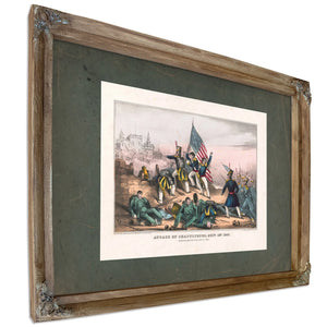 Attack on Chapultepec Sept 13th 1847mexicans Routed With Great Loss 1847 — Verdigris Framed Canvas Print | Bella Frye