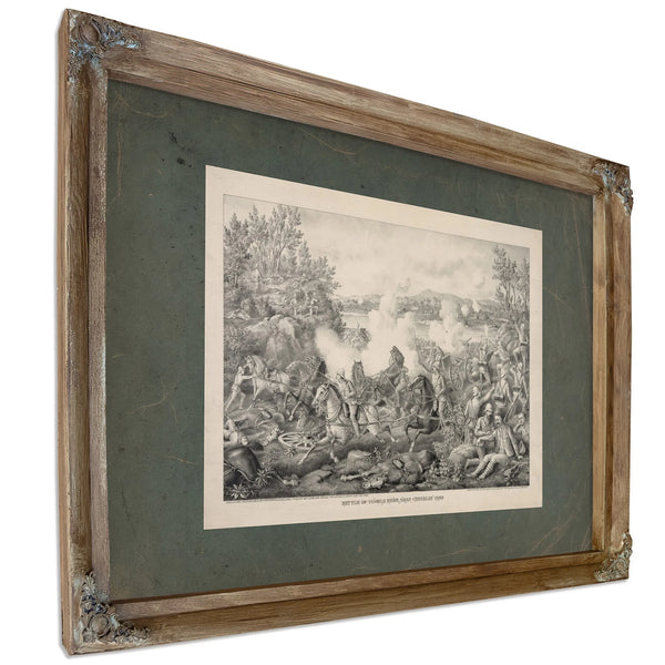 Battle of Tugela River Near Cheveley Camp 19th Century — Verdigris Framed Canvas Print | Bella Frye
