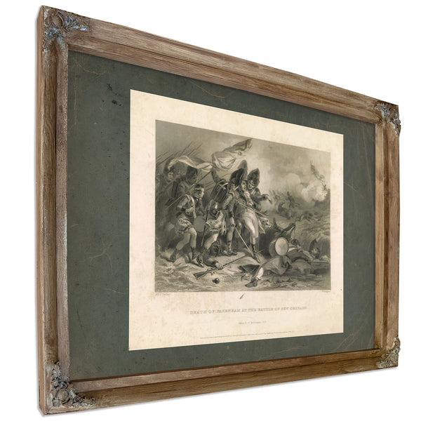 Death of Pakenham at the Battle of New Orleans 186 — Verdigris Framed Canvas Print | Bella Frye