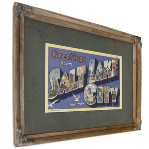 Utah Salt Lake City — Verdigris Framed Canvas Print | Bella Frye