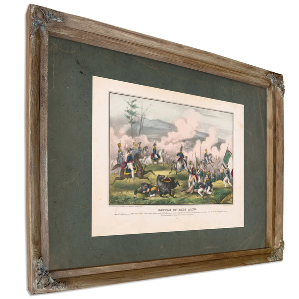 Battle of Palo Altomay 8th 1846 Between 29 Americans Under General Taylor — Verdigris Framed Canvas Print | Bella Frye