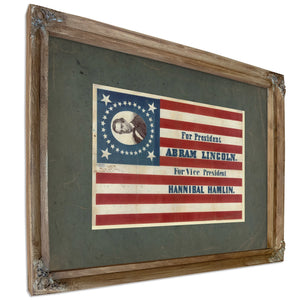 for President Abram Lincoln for Vice President Hannibal Hamlin 186 — Verdigris Framed Canvas Print | Bella Frye