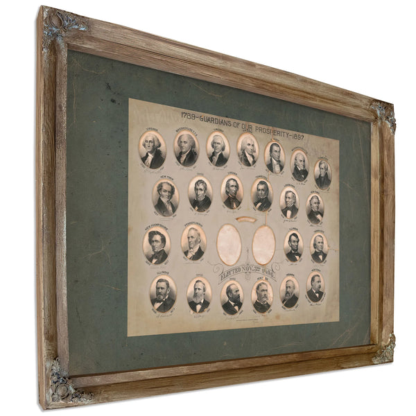 1789 1897 Guardians of Our Prosperity 1896 — Verdigris Framed Canvas Print | Bella Frye