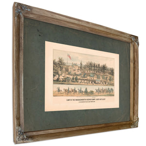 Camp of the Massachusetts Second Compy Light Artillery at Stewarts Place Bal — Verdigris Framed Canvas Print | Bella Frye