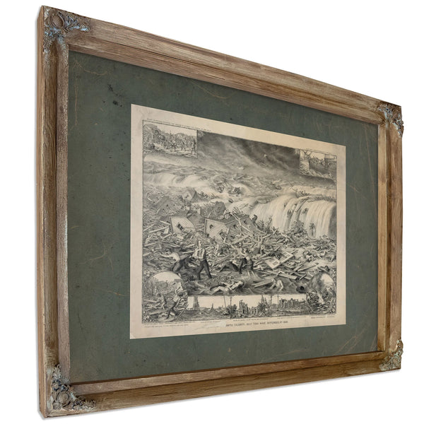 Galvestons Awful Calamity Gulf Tidal Wave September 8th 19 19 — Verdigris Framed Canvas Print | Bella Frye