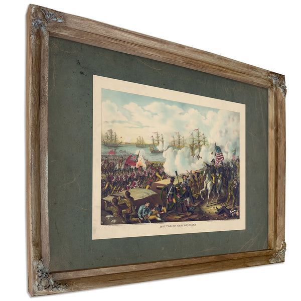 Battle of New Orleans 189 — Verdigris Framed Canvas Print | Bella Frye