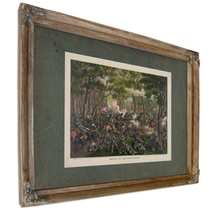Battle of the Wildernessdesperate Fight on the Orange Ch Plank Road Near Tod — Verdigris Framed Canvas Print | Bella Frye
