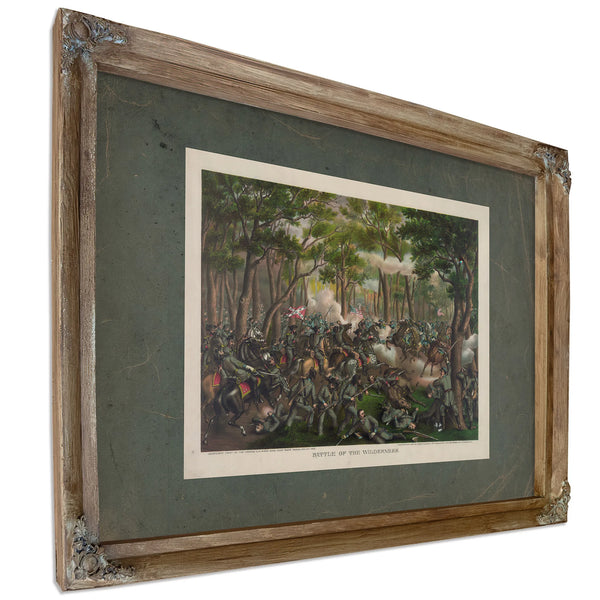 Battle of the Wildernessdesperate Fight on the Orange Ch Plank Road Near Tod — Verdigris Framed Canvas Print | Bella Frye