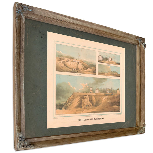 Fort Federal Hill Baltimore Md 1862 — Verdigris Framed Canvas Print | Bella Frye