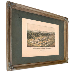Camp of the 7 Me V Rgt Patterson Park Baltimore Md Col Marshall Looking Ssw — Verdigris Framed Canvas Print | Bella Frye