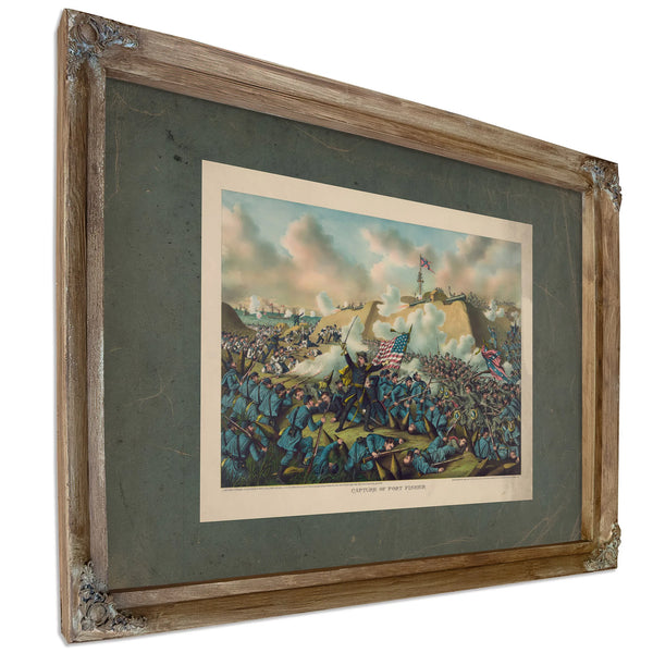 Capture of Fort Fisher 189 — Verdigris Framed Canvas Print | Bella Frye