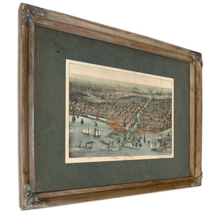 Chicago as it Was — Verdigris Framed Canvas Print | Bella Frye