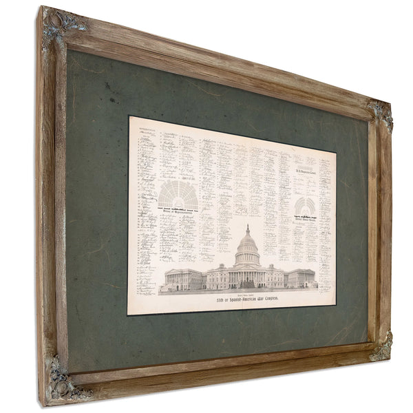 55th or Spanish American War Congress 1899 — Verdigris Framed Canvas Print | Bella Frye