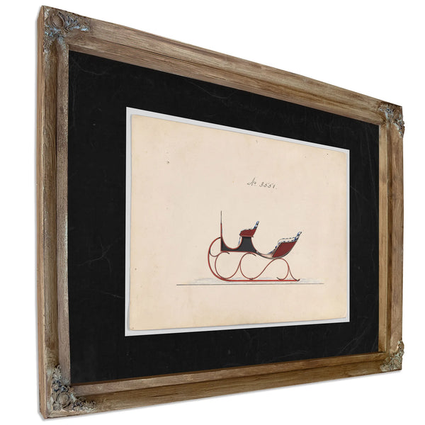 Design for Victoria Sleigh No 3551 — Verdigris Framed Canvas Print | Bella Frye