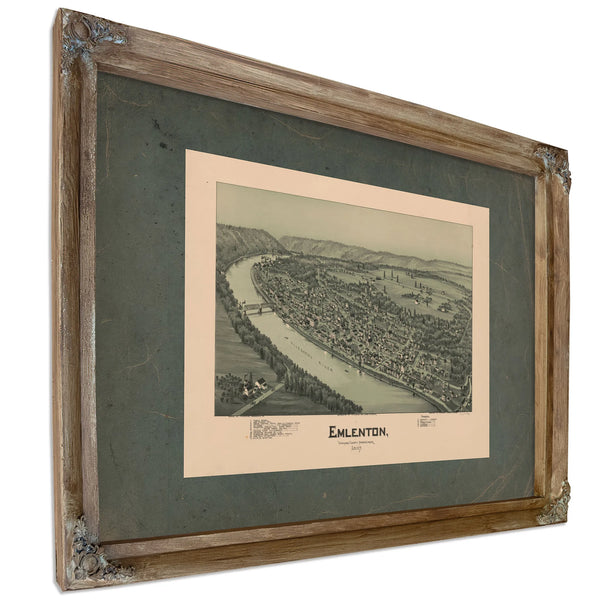 Emlenton Venango County Pennsylvania 1897 1897 — Verdigris Framed Canvas Print | Bella Frye
