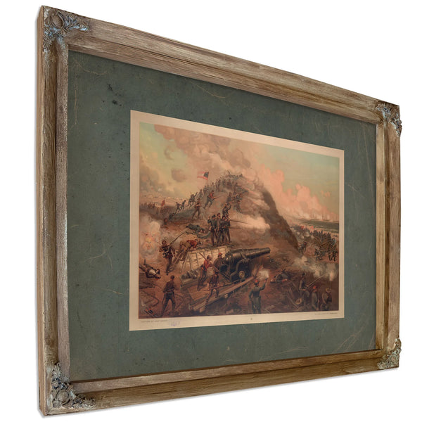 Capture of Fort Fisher 1887 — Verdigris Framed Canvas Print | Bella Frye