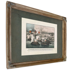 Bombardment and Capture of Fort Hindman Arkansas Post Ark Jany 11th 1863 186 — Verdigris Framed Canvas Print | Bella Frye