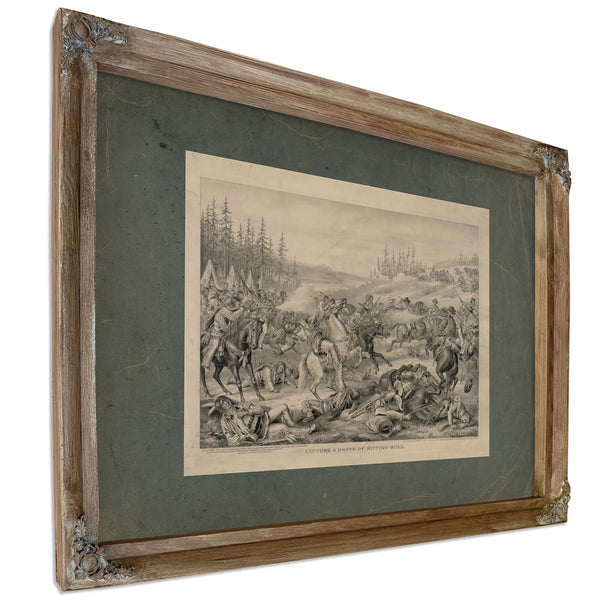 Capture Death of Sitting Bull 1891 — Verdigris Framed Canvas Print | Bella Frye