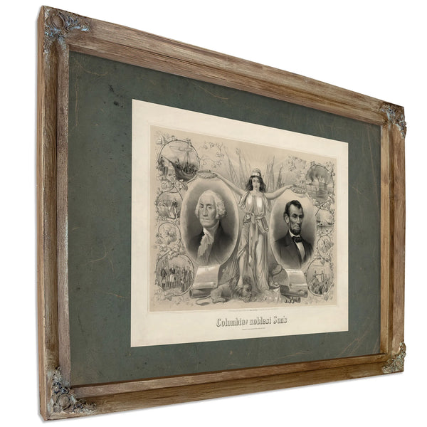 Columbias Noblest Sons 1865 — Verdigris Framed Canvas Print | Bella Frye