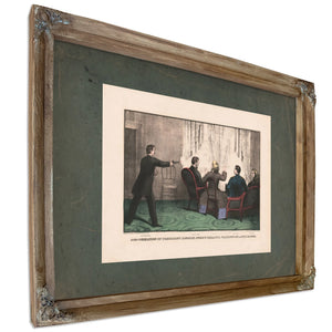 Assassination of President Lincoln Fords Theatre Washington April 14 1865 18 — Verdigris Framed Canvas Print | Bella Frye