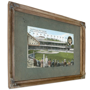 The Cathedral of American Pastime Polo Grounds Relic Print — Verdigris Framed Canvas Print | Bella Frye