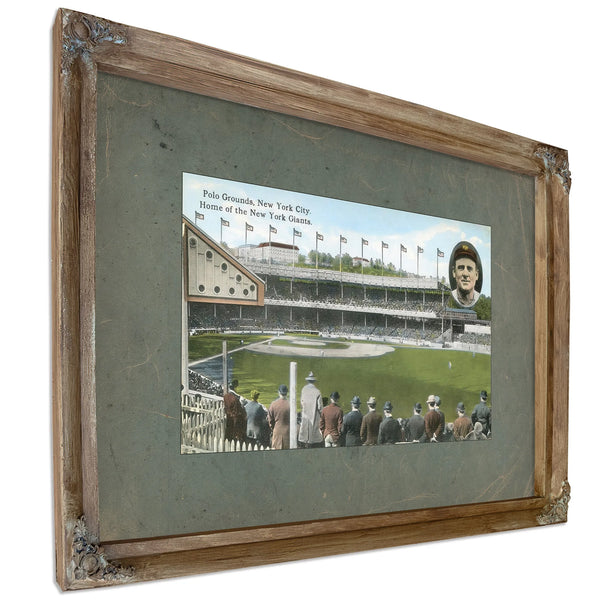 The Cathedral of American Pastime Polo Grounds Relic Print — Verdigris Framed Canvas Print | Bella Frye