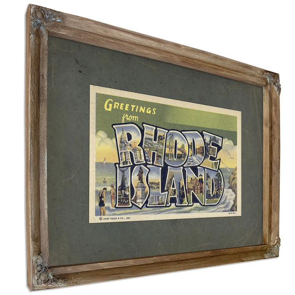 Rhode Island — Verdigris Framed Canvas Print | Bella Frye
