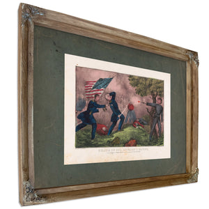 Death of Col Edward D Baker_ at the Battle of Balls Bluff Near Leesburg Va O — Verdigris Framed Canvas Print | Bella Frye