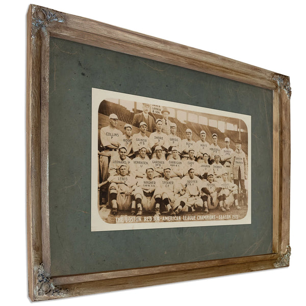 Boston Red Sox With Rookie Babe Ruth — Verdigris Framed Canvas Print | Bella Frye