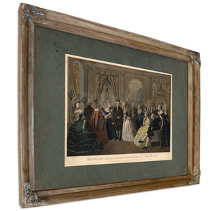 Franklins Reception at the Court of France 1778 Respectfully Dedicated to Th — Verdigris Framed Canvas Print | Bella Frye