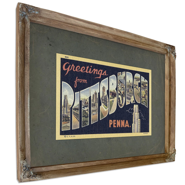 Pennsylvania Pittsburgh — Verdigris Framed Canvas Print | Bella Frye