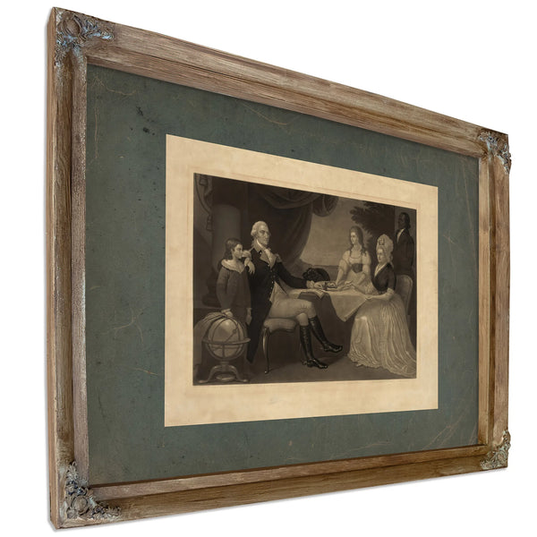 George Washington Parke Custis George Washington Eleanor Parke Custis Martha — Verdigris Framed Canvas Print | Bella Frye