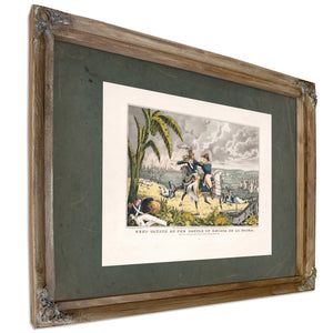 General Taylor at the Battle of Resaca De La Palma Capt May Receiving His or — Verdigris Framed Canvas Print | Bella Frye
